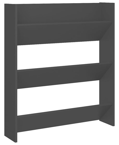 Wall Shoe Cabinet Black 80x18x90 cm Engineered Wood