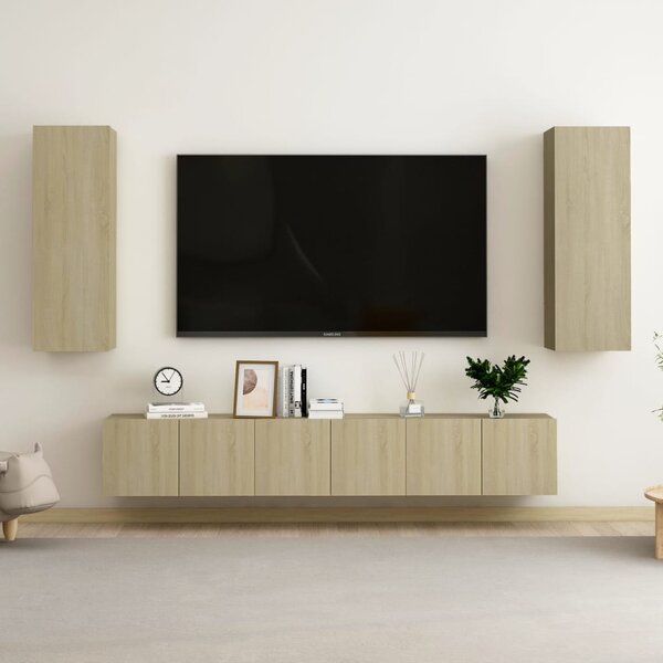 5 Piece TV Cabinet Set Sonoma Oak Engineered Wood