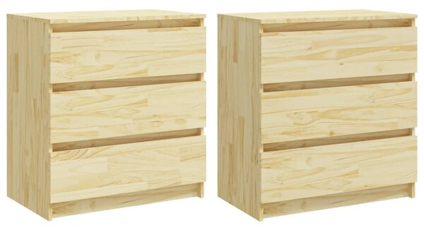 Bedside Cabinets 2 pcs 60x36x64 cm Solid Pinewood