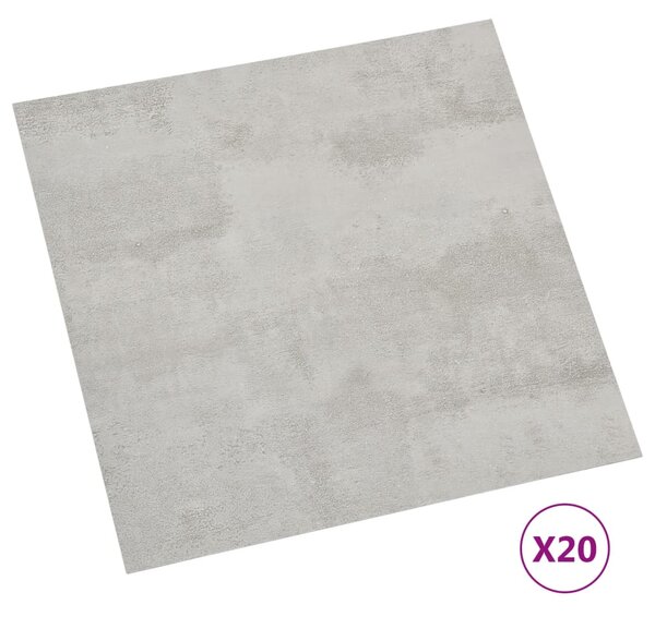 Self-adhesive Flooring Planks 20 pcs PVC 1.86 m² Light Grey