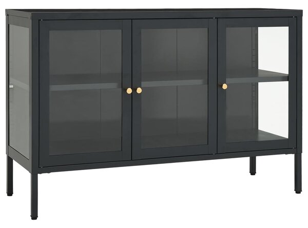 Sideboard Anthracite 105x35x70 cm Steel and Glass