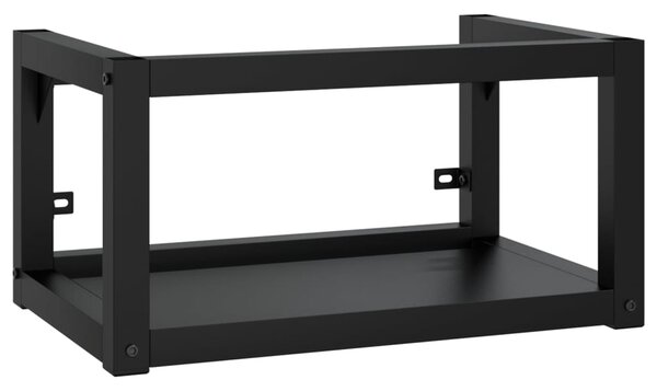 Wall-mounted Bathroom Washbasin Frame Black 59x38x31 cm Iron