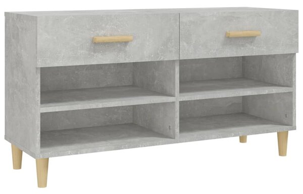 Shoe Cabinet Concrete Grey 102x35x55 cm Engineered Wood