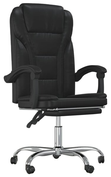 Reclining Office Chair Black Faux Leather