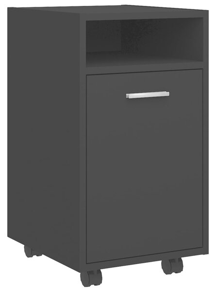 Side Cabinet with Wheels Black 33x38x60 cm Engineered Wood