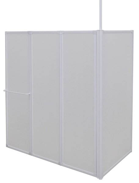 Shower Bath Screen Wall L Shape 70 x 120 x 137 cm 4 Panels Foldable