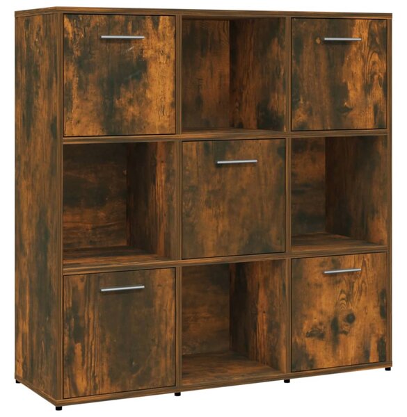 Book Cabinet Smoked Oak 90x30x90 cm Engineered Wood