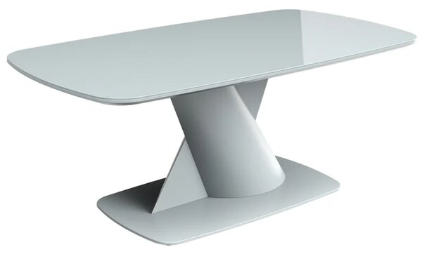 Tivori Rectangular High Gloss Coffee Table In Light Grey With Glass Top