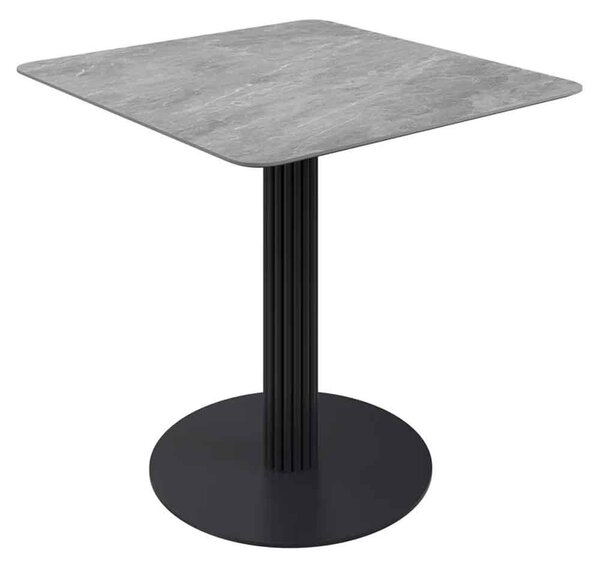 Castle Square Ceramic Top Bistro Table in Light Grey