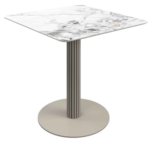 Castle Square Ceramic Top Bistro Table in White