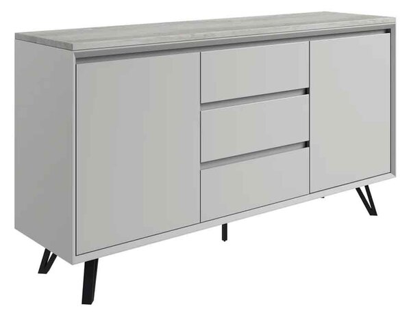 Altois Marble Top Sideboard with 2 Doors in Light Grey