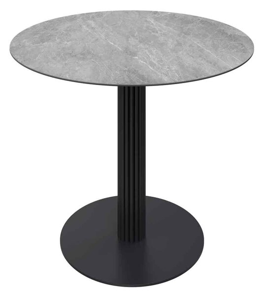Castle Round Ceramic Top Bistro Table in Light Grey