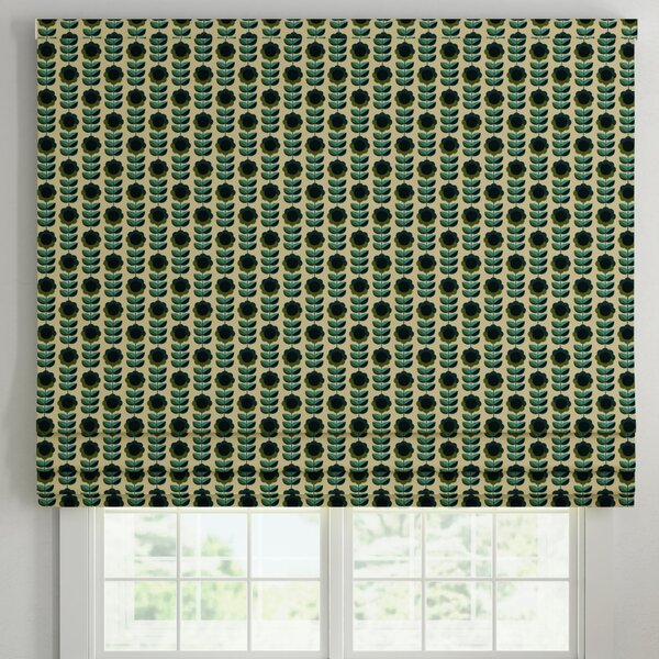 ANTE DECOR Palma Printed Cotton Made To Measure Roman Blind Lapis
