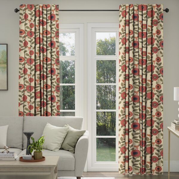 ANTE DECOR Seville Printed Cotton Made To Measure Curtains Burnt Umber