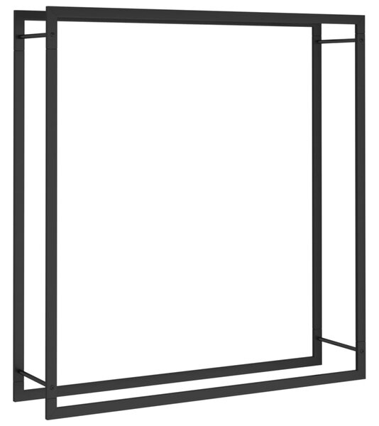 Firewood Rack Matt Black 110x28x116 cm Steel