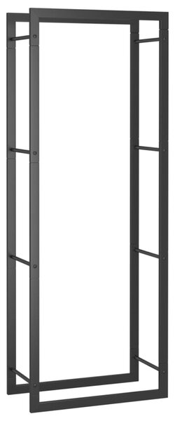 Firewood Rack Matt Black 50x28x132 cm Steel