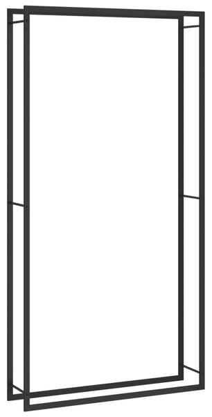 Firewood Rack Matt Black 110x28x214 cm Steel