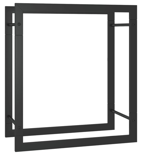 Firewood Rack Matt Black 50x28x56 cm Steel