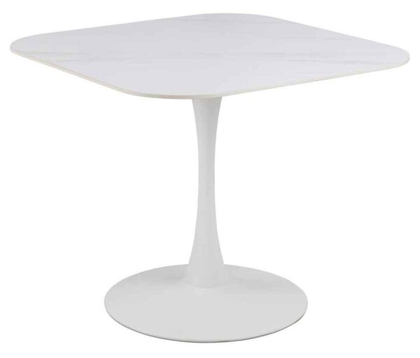 Macon Ceramic Square Dining Table With Steel Base - Unico White