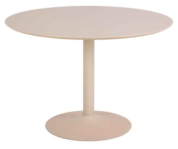 Ibika Large Wooden Round Dining Table With Metal Base - Beige