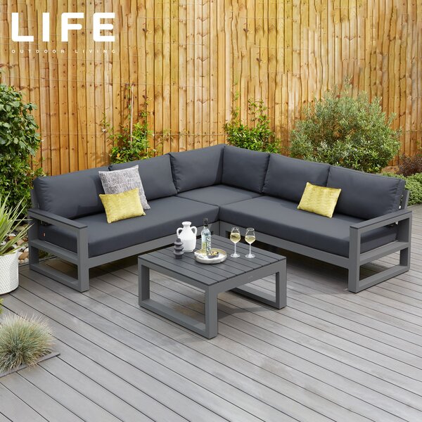 LIFE Outdoor Living Mallorca Corner Lounge Set with Square Coffeee Table | Roseland Furniture