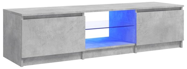 TV Cabinet with LED Lights Concrete Grey 140x40x35.5 cm