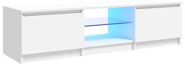 TV Cabinet with LED Lights White 140x40x35.5 cm