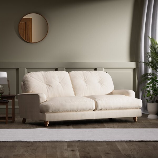 Martha Faux Linen 3 Seater Sofa Natural