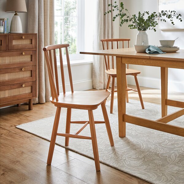 Harvey Set of 2 Dining Chairs, Beech Wood Natural