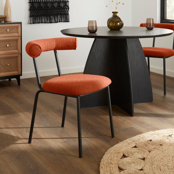 Nadya Dining Chair, Boucle Boucle Orange Umber