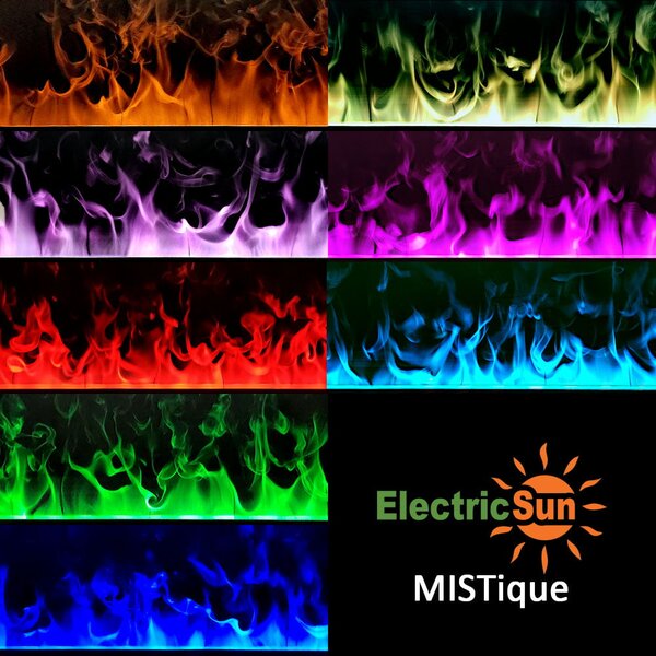 Built-in 3D Electric Fireplace Insert with Water Vapour, LED, with APP, ElectricSun MISTique small 60 cm