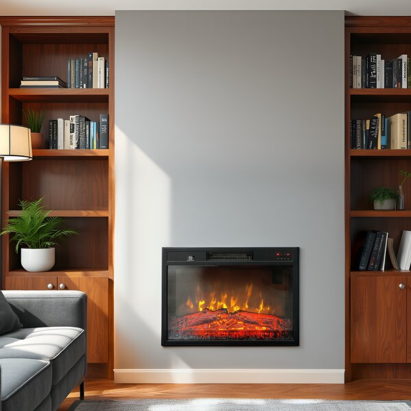ElectricSun Electric Fireplace Insert 23 inch, Electric Log Burner, with Sound Effect, 3 Colour, with APP, W59xH44cm