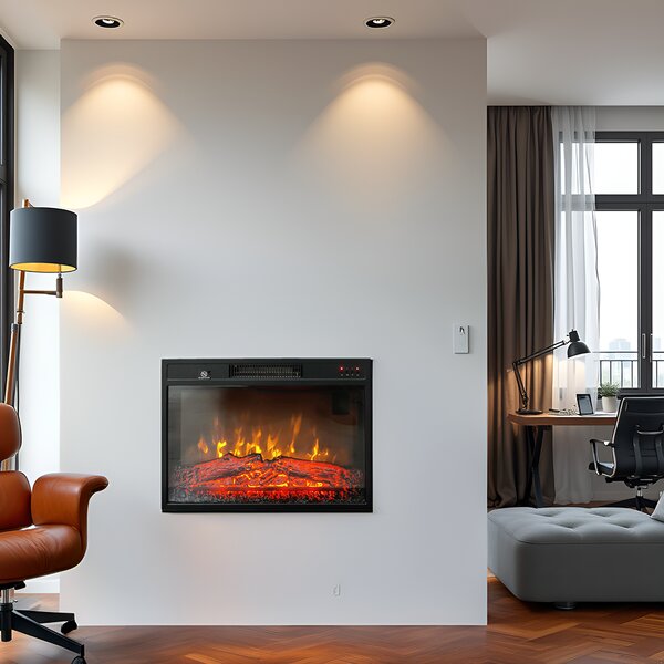 ElectricSun Electric Fireplace Insert 23 inch, Electric Log Burner, with Sound Effect, 3 Colour, with APP, W59xH44cm