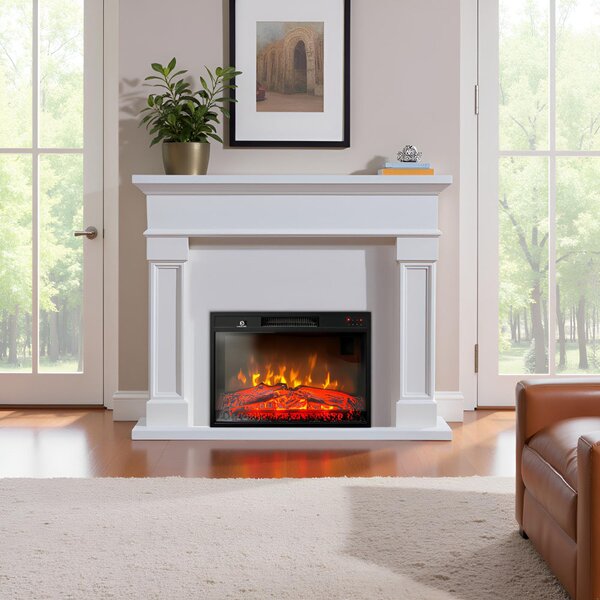 Free Standing Electric Fires ElectricSun Marisa White, with Sound Effect, 3 Colour, with APP, W120xH102cm