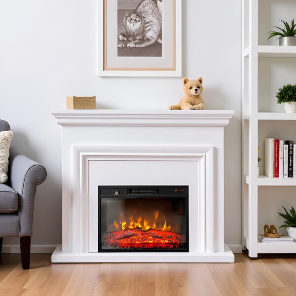 Free Standing Electric Fires ElectricSun SONIA White, with Sound Effect, 3 Colour, with APP, W120xH102cm
