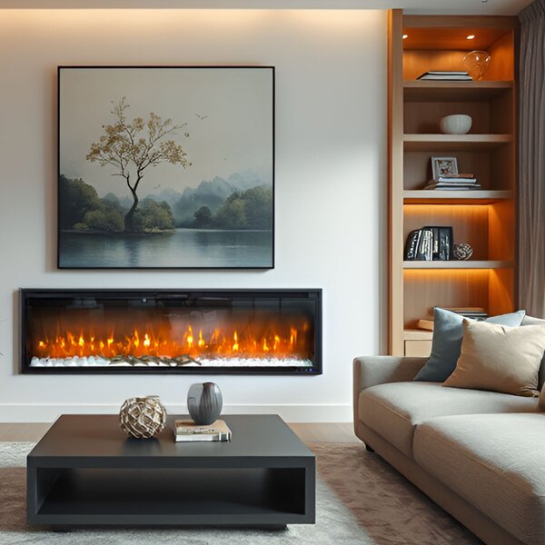 Wall Mounted Electric Fires, Free Standing, Incorporated ElectricSun VERSALYS XXL, with Sound Effect, 10 Colour, with APP, L200xH41x15cm