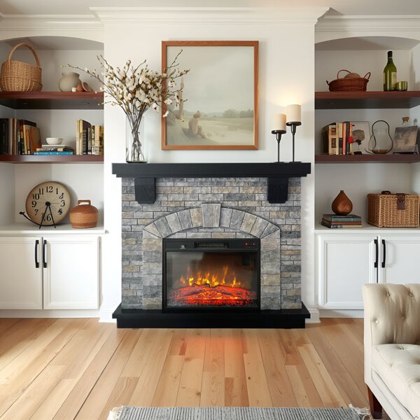 Electric fireplace ElectricSun GREYSTONE free standing electric fires, with Sound Effect, 3 Colour, with APP, W115xH102cm