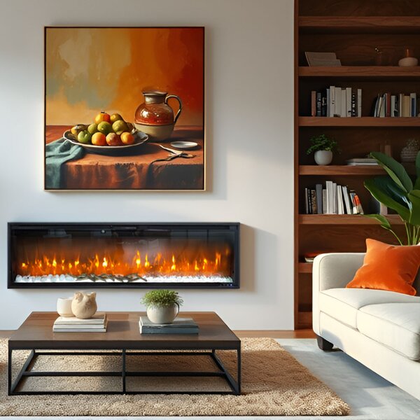Wall Mounted Electric Fires, Free Standing, Incorporated ElectricSun VERSALYS XXL, with Sound Effect, 10 Colour, with APP, L200xH41x15cm