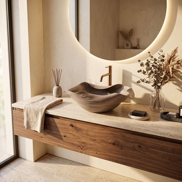 Ceramic Countertop Basin REA HM-66TB Handmade ART