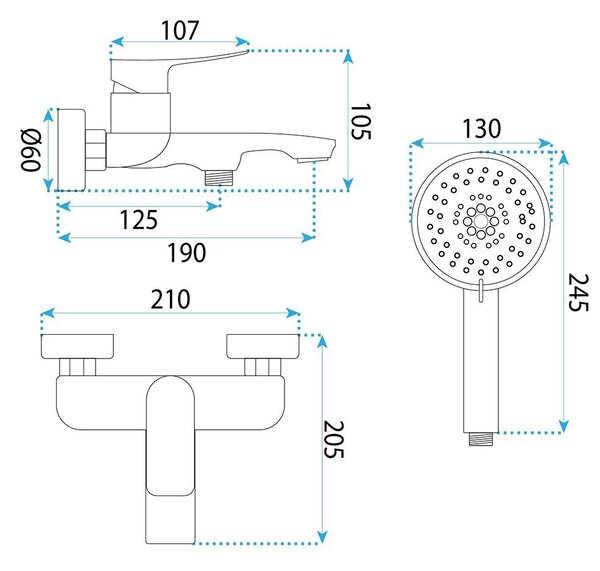 Bathtub faucet PREMIUM REA Vision Gold