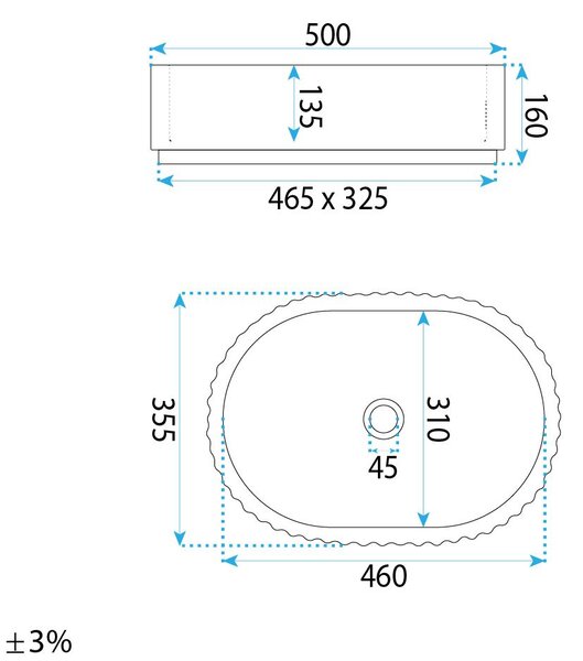 Countertop Basin Rea Margaret Black