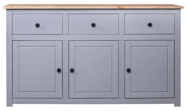 Sideboard Grey 135x40x80 cm Solid Pinewood Panama Range