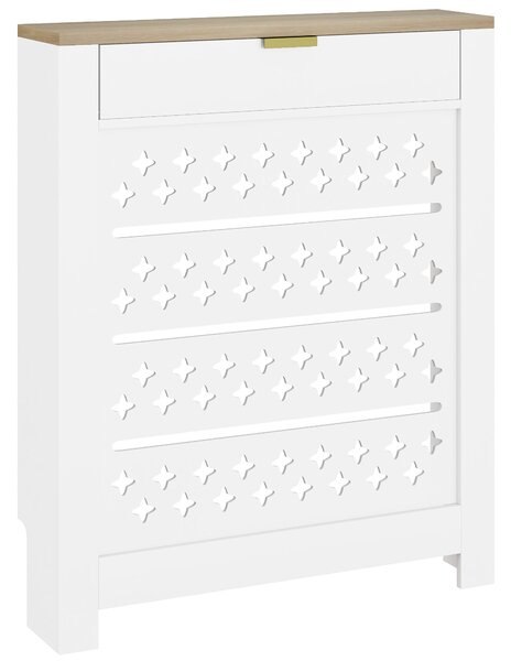 HOMCOM 78 x 19 cm Minimal Radiator Cover, with Drawer - White