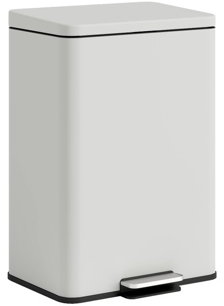 HOMCOM 20L Kitchen Bin with Soft-Close Lid and Stay-Open Function, Pedal Bin with Removable Inner Bucket for Kitchen, Office, Home, Cream