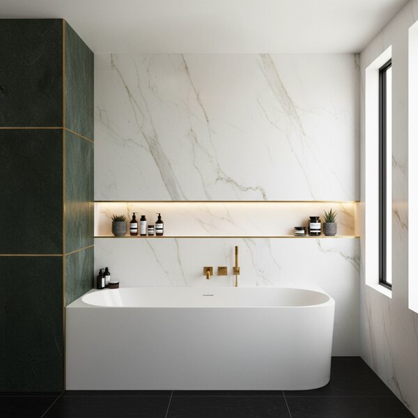 Corner Acrylic Bathtub Bellanto Slim 170 Left