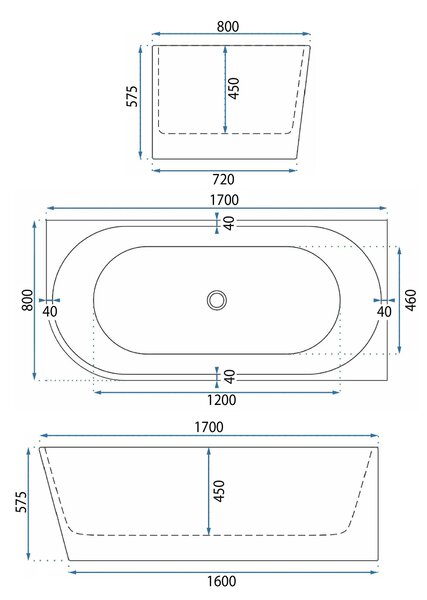Bathtub WENUS RIGHT 170