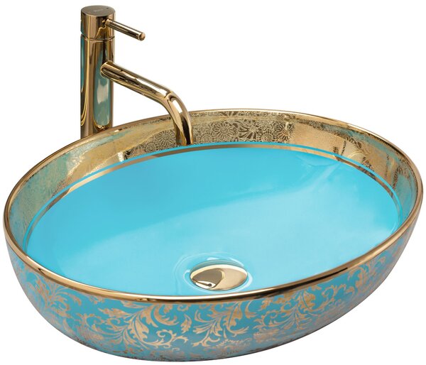 Ceramic Basin Margot Gold/ Blue