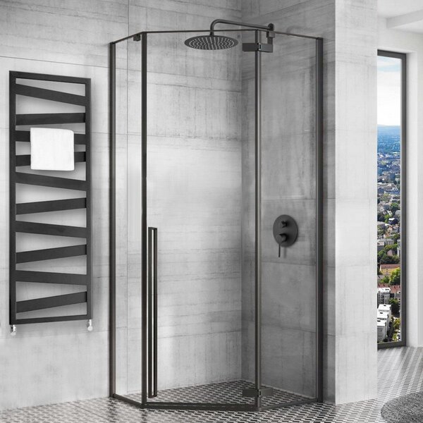 Shower enclosure Rea DIAMOND BLACK MAT 100x100