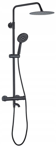 Thermostatic shower set Lungo Black