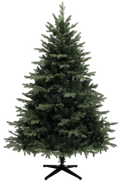 HOMCOM 6ft Artificial Spurce Christmas Tree with 1696 Branch Tips and Foldable Steel Base, Realistic Hinged Tree, Holiday, Green Aosom UK